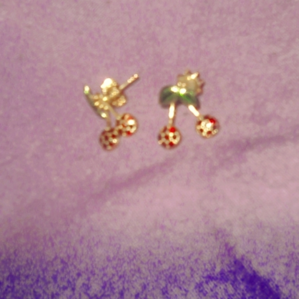 10k gold & Ruby earrings